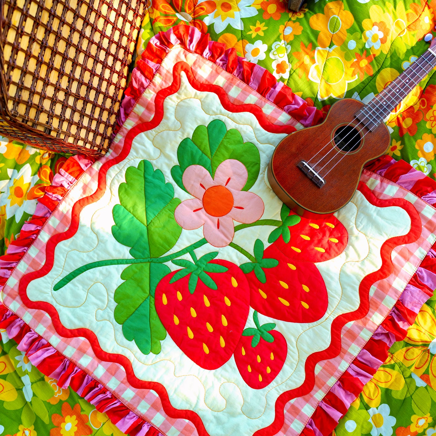 Strawberry Ruffle Quilt