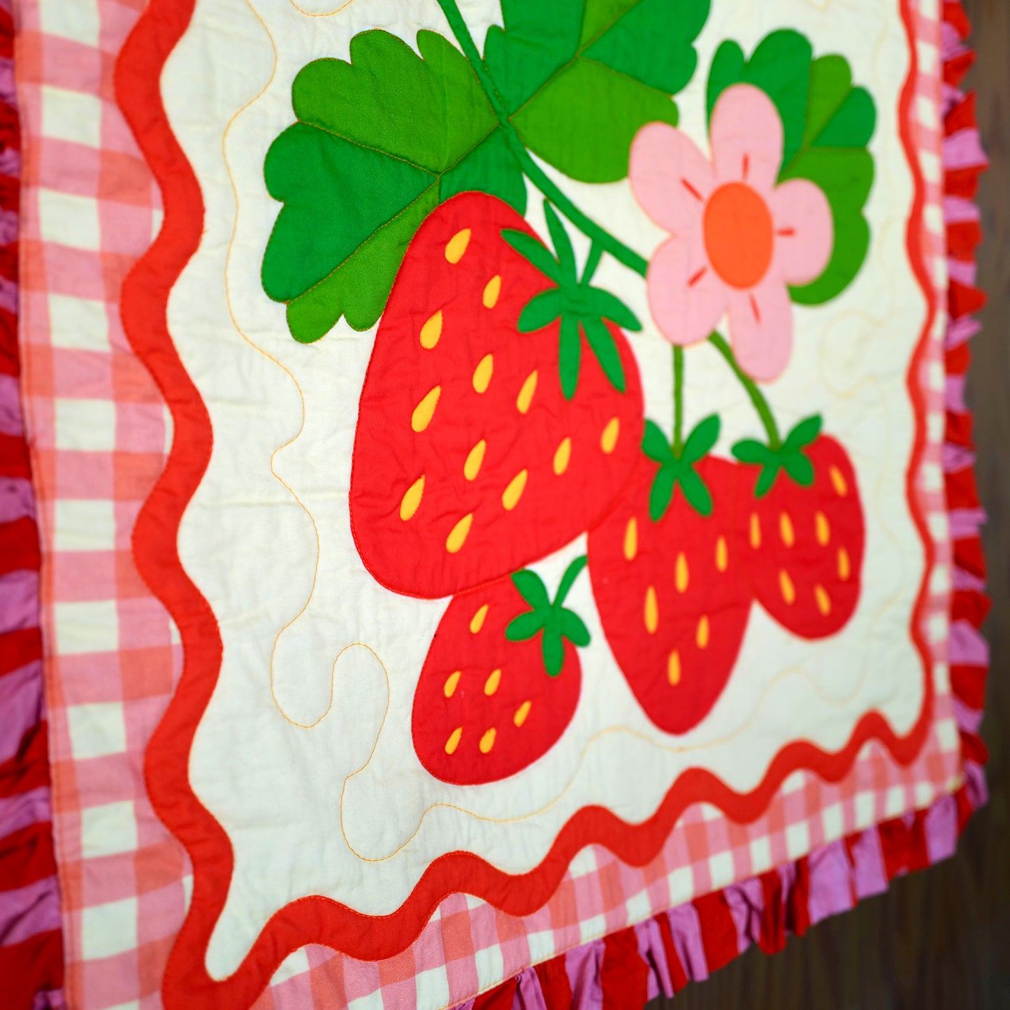 Strawberry Ruffle Quilt