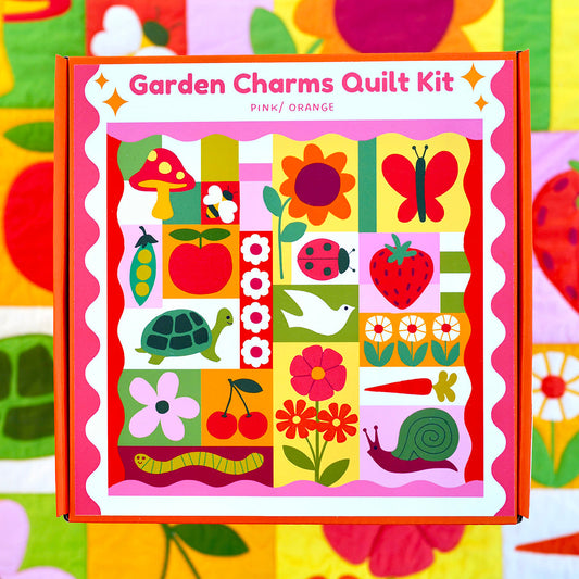 Garden Charms Quilt Kit - Pink/ Green