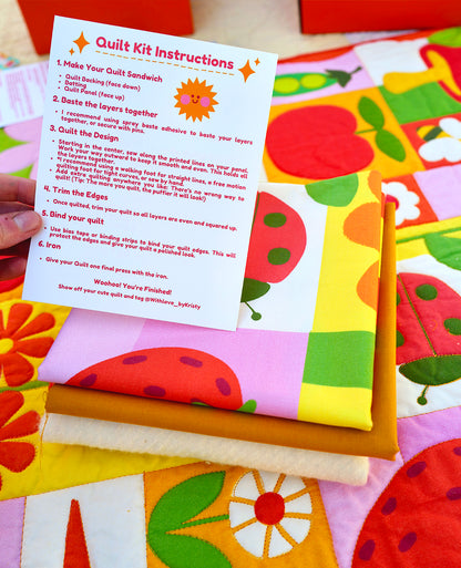 Garden Charms Quilt Kit - Pink/ Green