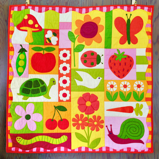 Garden Charms  Quilt - Pink/Yellow